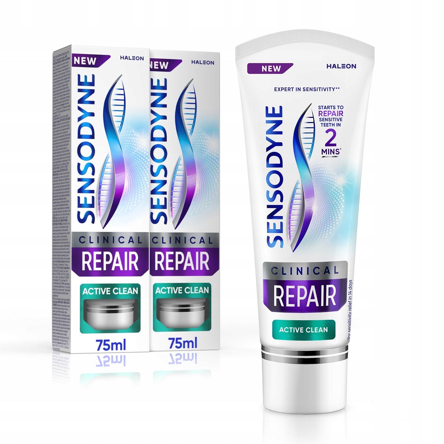 SENSODYNE CLINICAL REPAIR ACTIVE CLEAN PASTA DO ZĘBÓW NADWRAŻLIWYCH 2X 75ML