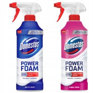 DOMESTOS POWER FOAM PŁYN PIANA DO TOALET I ŁAZIENEK MIX SPRAY 2x 435ml