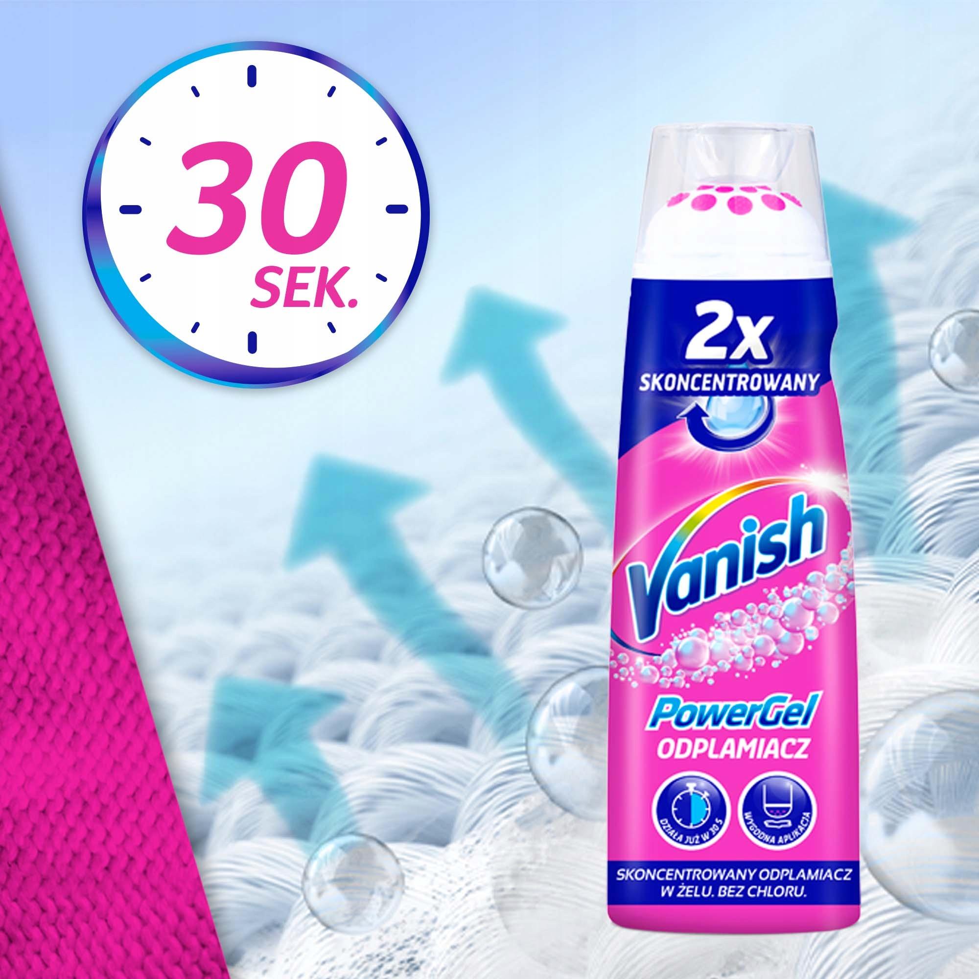 Vanish Zestaw Powergel Odplamiacz w Żelu do Prania Usuwa Plamy 3x 200ml - obrazek 4