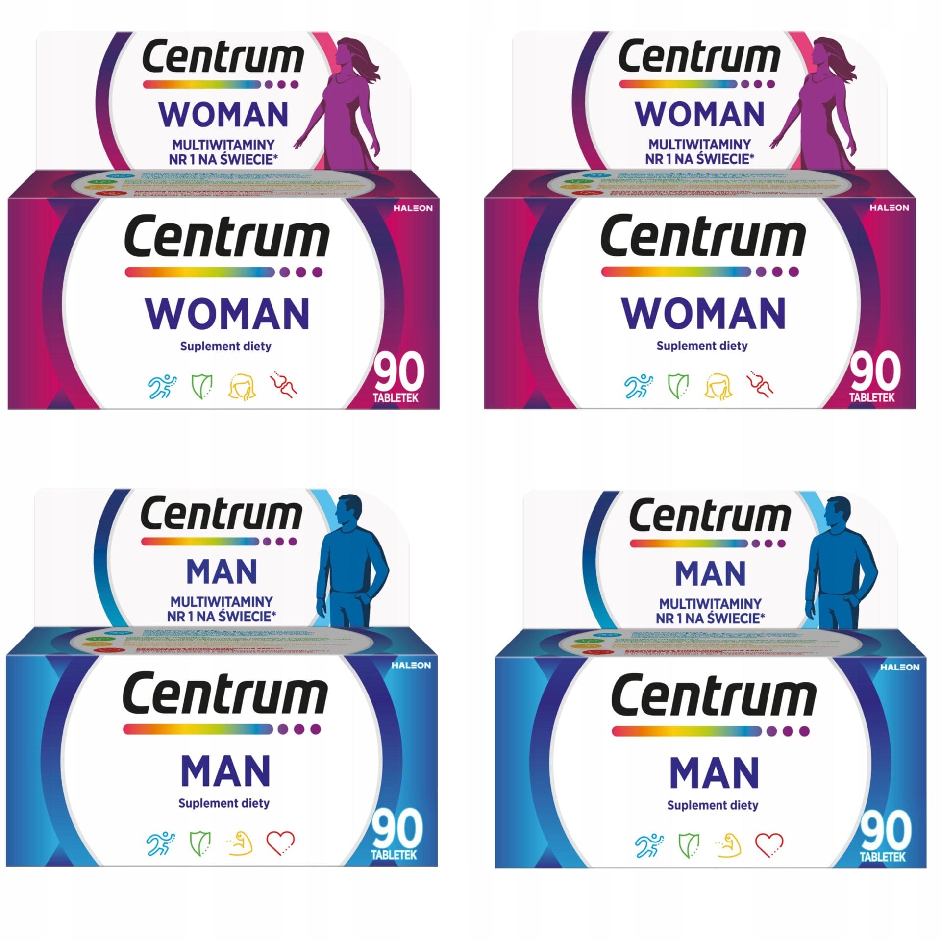 Multiwitamina Witaminy Zestaw Centrum Woman 180 tab + Centrum Man 180 tab