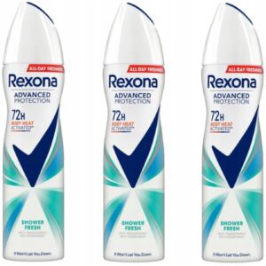 REXONA ADVANCED PROTECTION SHOWER FRESH DEZODORANT DAMSKI SPRAY 150ML X3