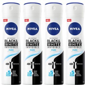 NIVEA Antyperspirant B&W Pure 4*150 ml spray