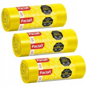 PACLAN WYTRZYMAŁE WORKI NA ŚMIECI SEGREGACJI PLASTIK METAL 35L 3x20 SZTUK