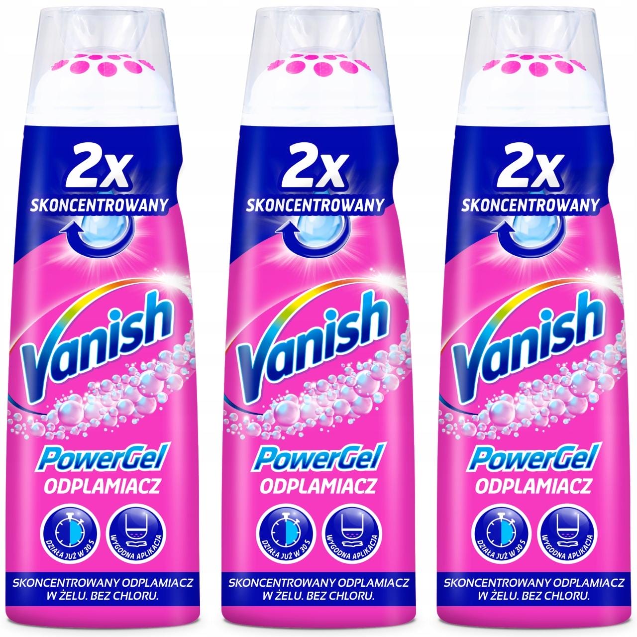 Vanish Zestaw Powergel Odplamiacz w Żelu do Prania Usuwa Plamy 3x 200ml