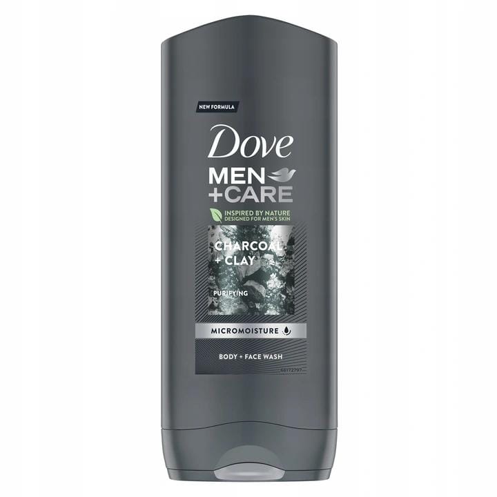 Dove Men Care Zestaw Żel pod Prysznic dla mężczyzn Charcoal Clay 400ml x2 - obrazek 2