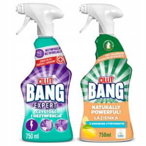 ZESTAW CILLIT BANG SPRAY DO DOMU KUCHNI ŁAZIENKI POŁYSK 2x750 ml
