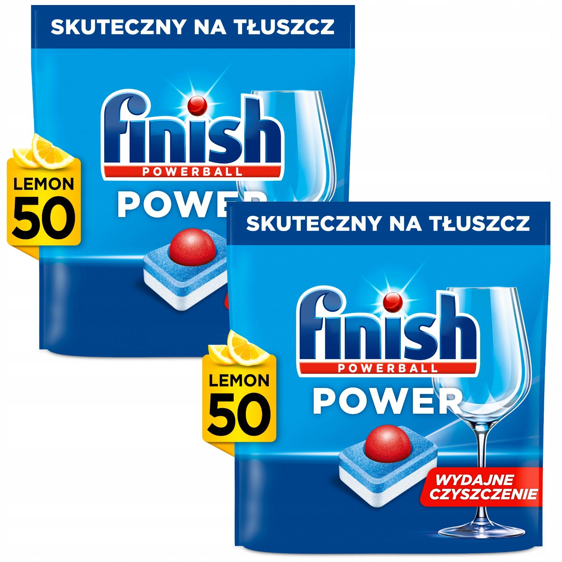 Finish Zestaw Tabletki Do Zmywarki Power All-In-1 100 sztuk Lemon Cytrynowe