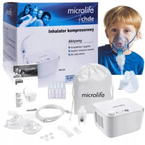 Inhalator Microlife NEB200 + Rossmax silikonowa maska dla dzieci GRATIS