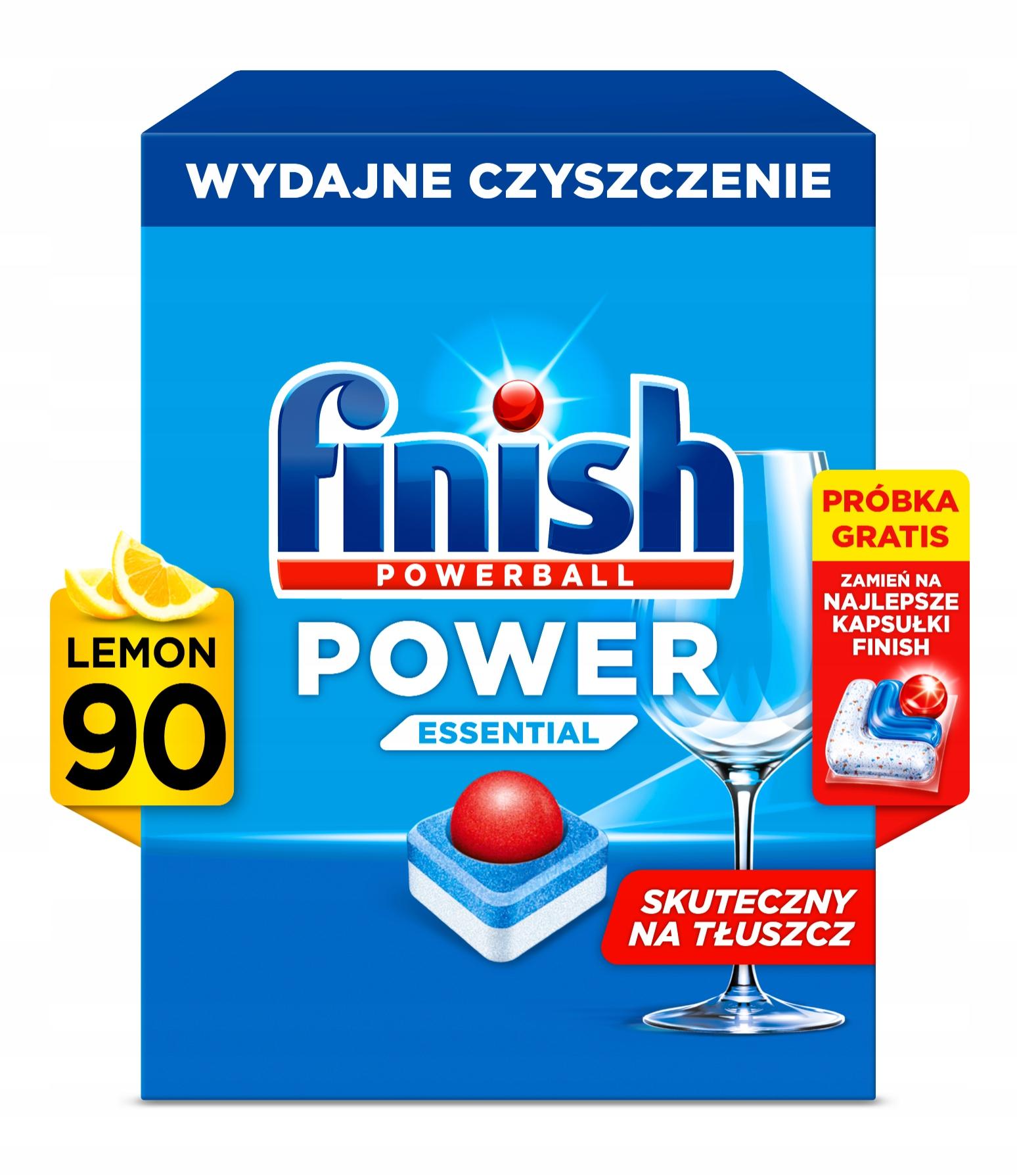 FINISH Zestaw Tabletki Do Zmywarki Power Essential 180 Zapach Lemon Cytryna - obrazek 2