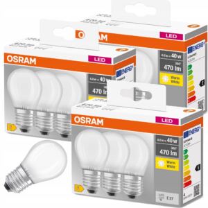 Osram żarówka kulka LED E27 4W=40W 470lm 2700K x9