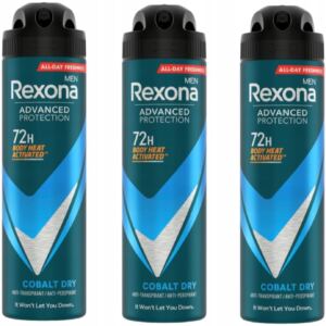 REXONA MEN ADVANCED PROTECT COBALT DRY ANTYPERSPIRANT W AEROZOLU 150 ML X3