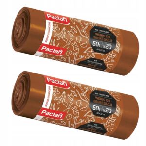 PACLAN WORKI NA ŚMIECI DO SEGREGACJI ODPADÓW BIODEGRADOWALNYCH 60L 40 SZTUK