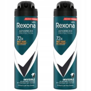 REXONA MEN ADVANCED PROTECT INVISIBLE ANTYPERSPIRANT W AEROZOLU 150 ML X2