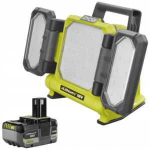 RYOBI LAMPA HALOGEN AKUKULATOROWA LED Z PANELAMI 3000LM 18V + BATERIA 5Ah