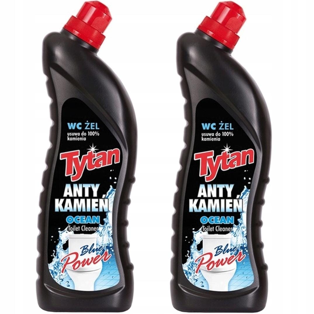 Tytan Zestaw Anty Kamień Żel do Toalety WC Blue Power 700ml x2