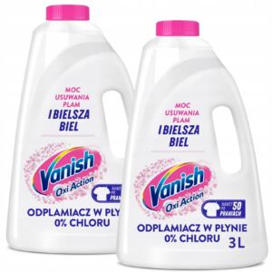 Vanish Oxi Krystaliczna Biel Odplamiacz Do Rzeczy Białych w Płynie 3L x2