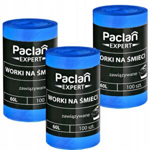 PACLAN EXPERT WORKI NA ŚMIECI WIĄZANE 60L 300 sztuk