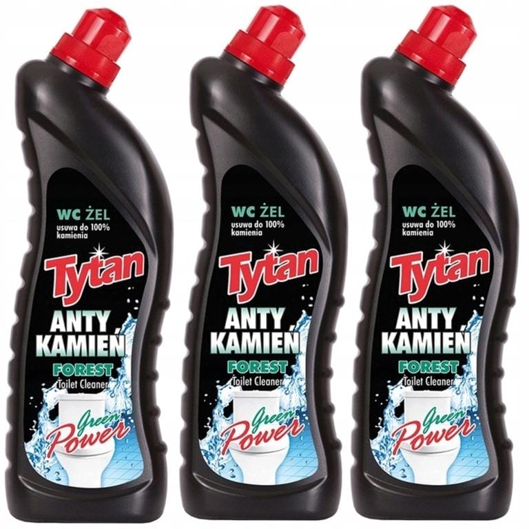 Tytan Anty Kamień Żel do Toalet WC Green Power 3x 700ml