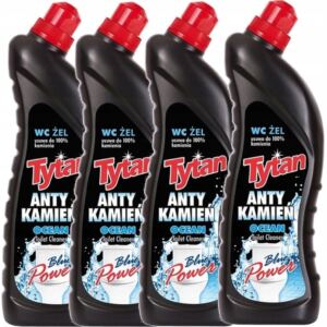 Zestaw Tytan Anty Kamień Żel do Toalety WC Blue Power 700ml x4