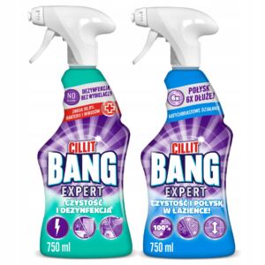 ZESTAW CILLIT BANG SPRAY DO DOMU KUCHNI ŁAZIENKI POŁYSK 2x750 ml