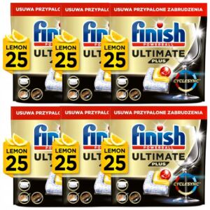 FINISH Kapsułki Do Zmywarki Ultimate Plus 25x6=150 sztuk lemon Cytryna