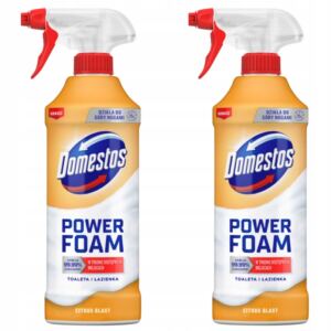 DOMESTOS POWER FOAM PŁYN PIANA DO TOALET I ŁAZIENEK CITRUS SPRAY 2x 435ml