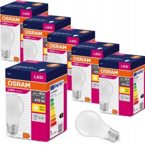 Osram żarówka LED E27 4,9W=40W 470lm 2700K x6