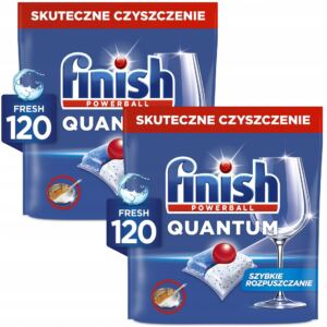 Finish Zestaw Powerball Quantum Kapsułki do Zmywarki Fresh 240 sztuk Zapas