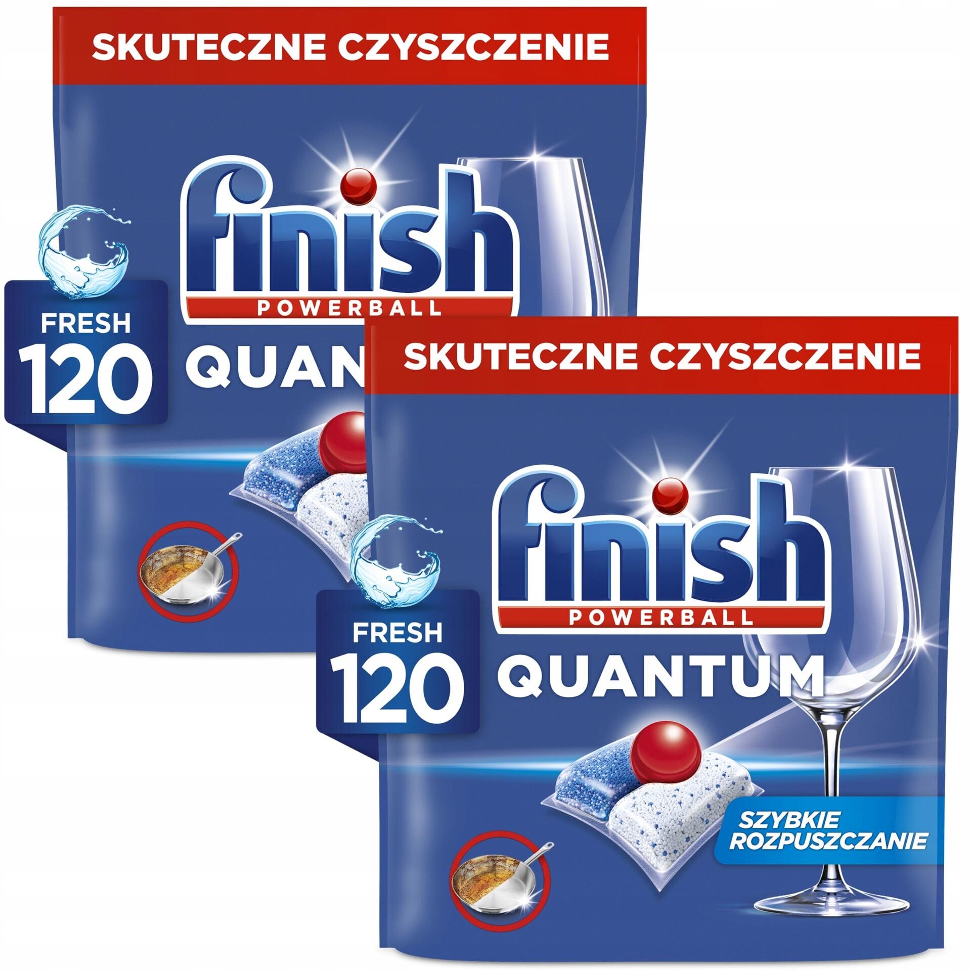 Finish Zestaw Powerball Quantum Kapsułki do Zmywarki Fresh 240 sztuk Zapas