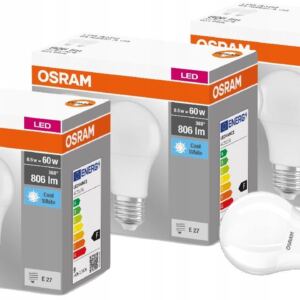 Osram 偶ar贸wki LED E27 8,5W=60W 806lm 4000K x 6