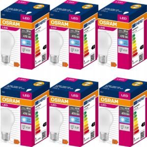 Osram żarówka LED E27 4,9W=40W 470lm 4000K x 6