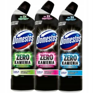 Domestos Zestaw Zero Kamienia Żel Toaleta WC 750 ml 3 sztuki