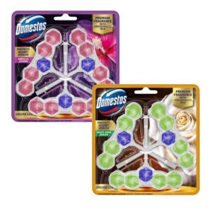 DOMESTOS KOSTKA TOALETOWA ZAWIESZKA DO WC AROMA BIAŁA RÓŻA + HIBISKUS 6x50G