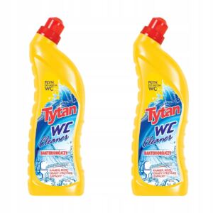TYTAN P艁YN DO MYCIA TOALETY WC BAKTERIOB脫JCZY 呕脫艁TY 2x700ml