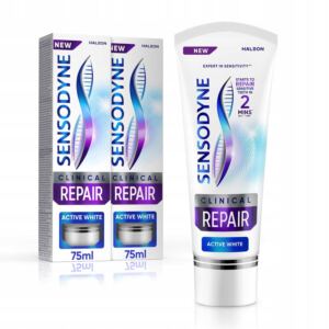 SENSODYNE CLINICAL REPAIR ACTIVE WHITE PASTA DO ZĘBÓW WYBIELAJĄCA 2X 75ML