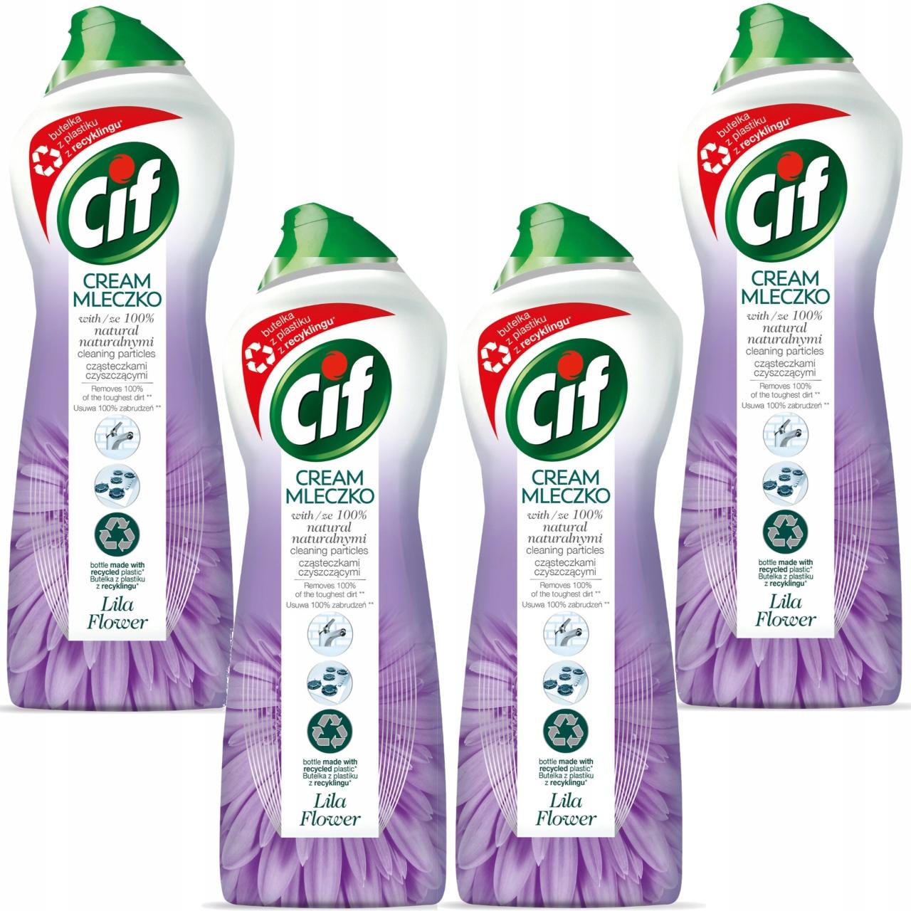 Cif Cream Lila Flower Mleczko z Mikrokryształkami 650ml 4 sztuki