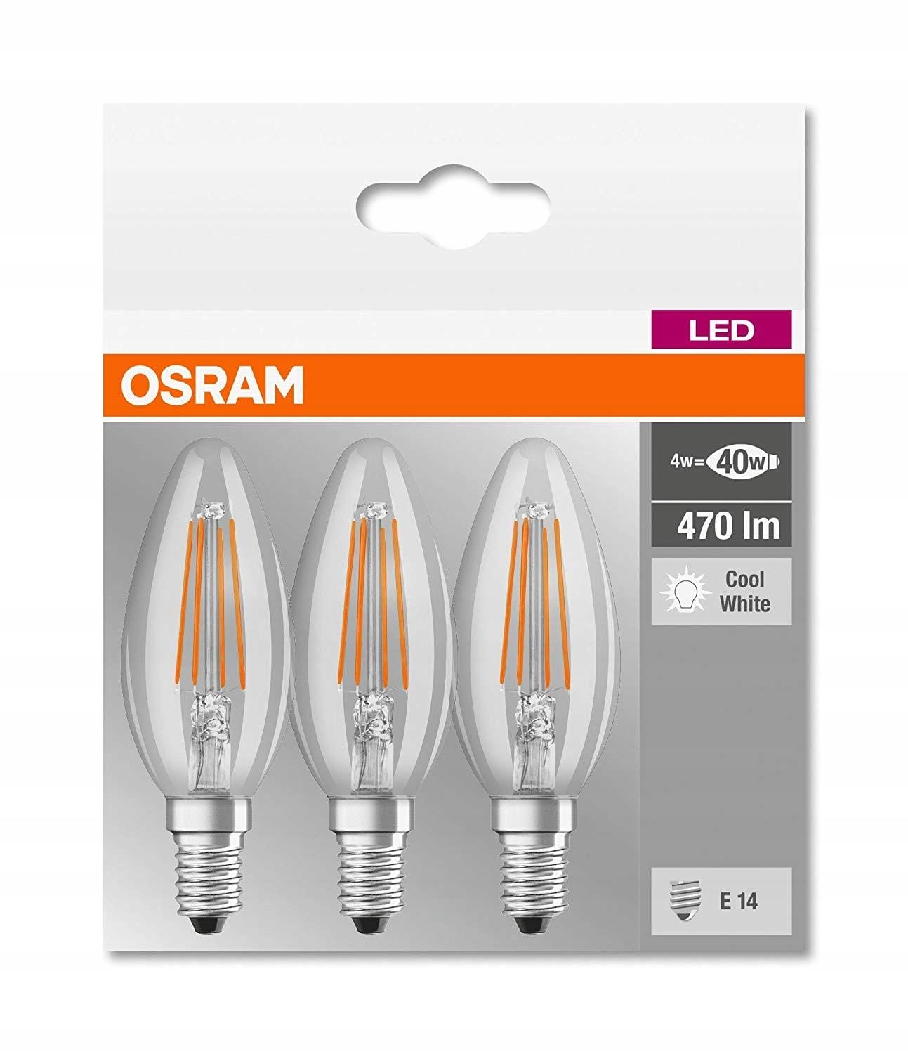 Żarówki Osram Ledvance 4W=40W 4000K LED B40 E14 x3 - obrazek 6