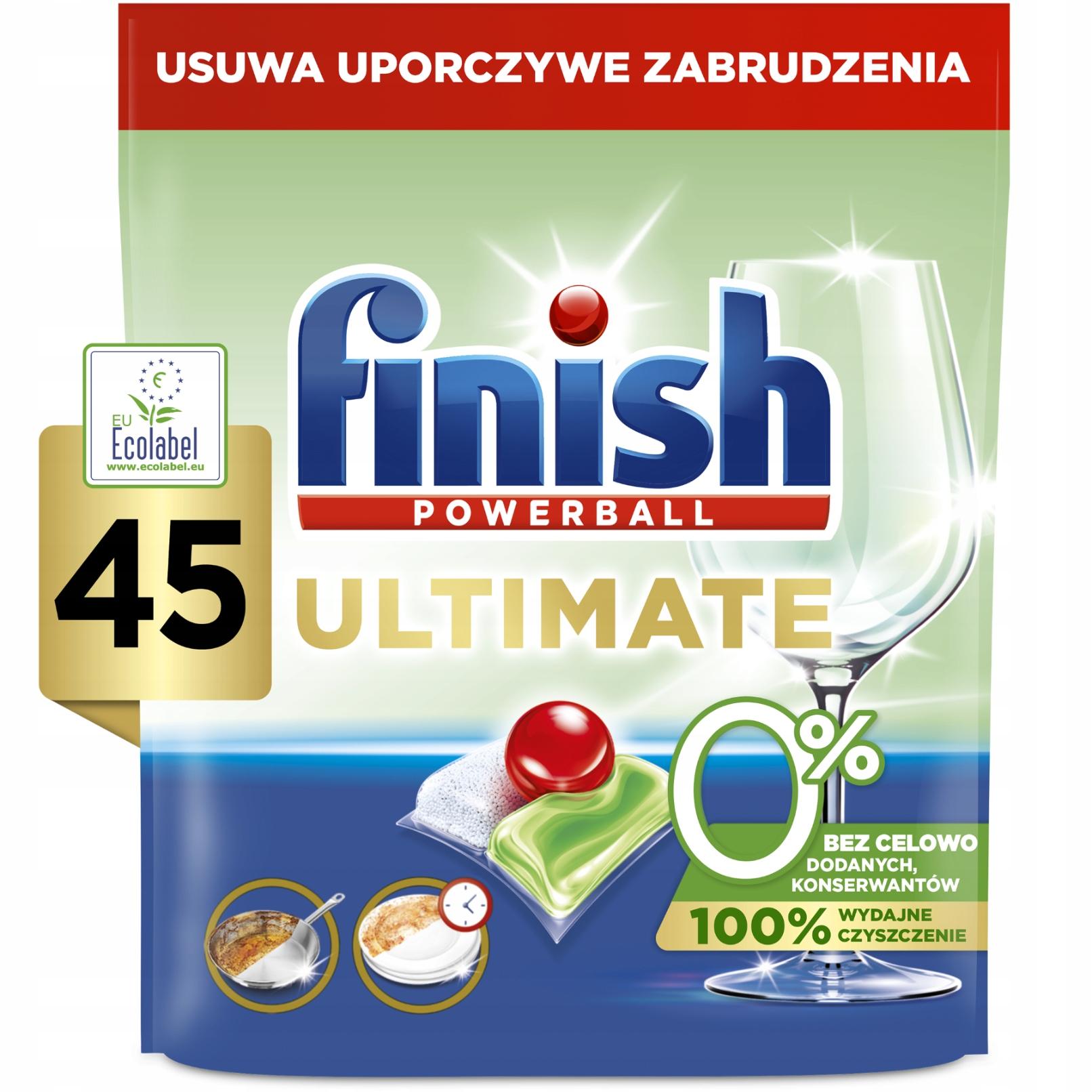 FINISH Ultimate Kapsułki Do Zmywarki Mycia Naczyń Ekologiczne 0% 4x45=180 - obrazek 2