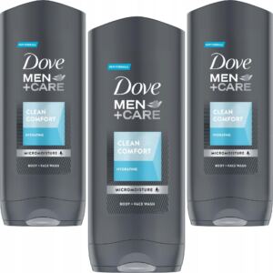 Dove Men Clean Comfort Nawlżający Żel Pod Prysznic dla mężczyzn 400ml x3