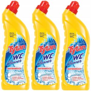 TYTAN P艁YN DO MYCIA TOALETY WC BAKTERIOB脫JCZY 呕脫艁TY 3x700ml