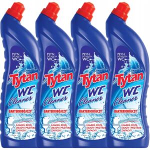 TYTAN P艁YN DO MYCIA TOALETY WC BAKTERIOB脫JCZY NIEBIESKI 4x1200ml