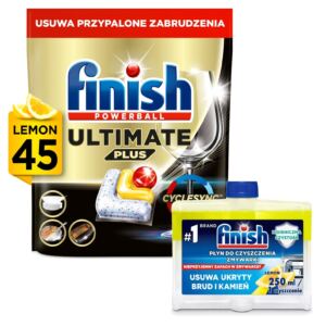 Finish Zestaw Lemon Ultimate Plus Kapsu艂ki 45Szt +P艂yn do Czyszczenia 250ml