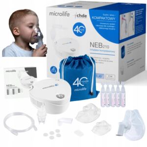 Microlife Inhalator Tłokowy NEB210 Dla Dzieci Dorosłych+sól maska gratis