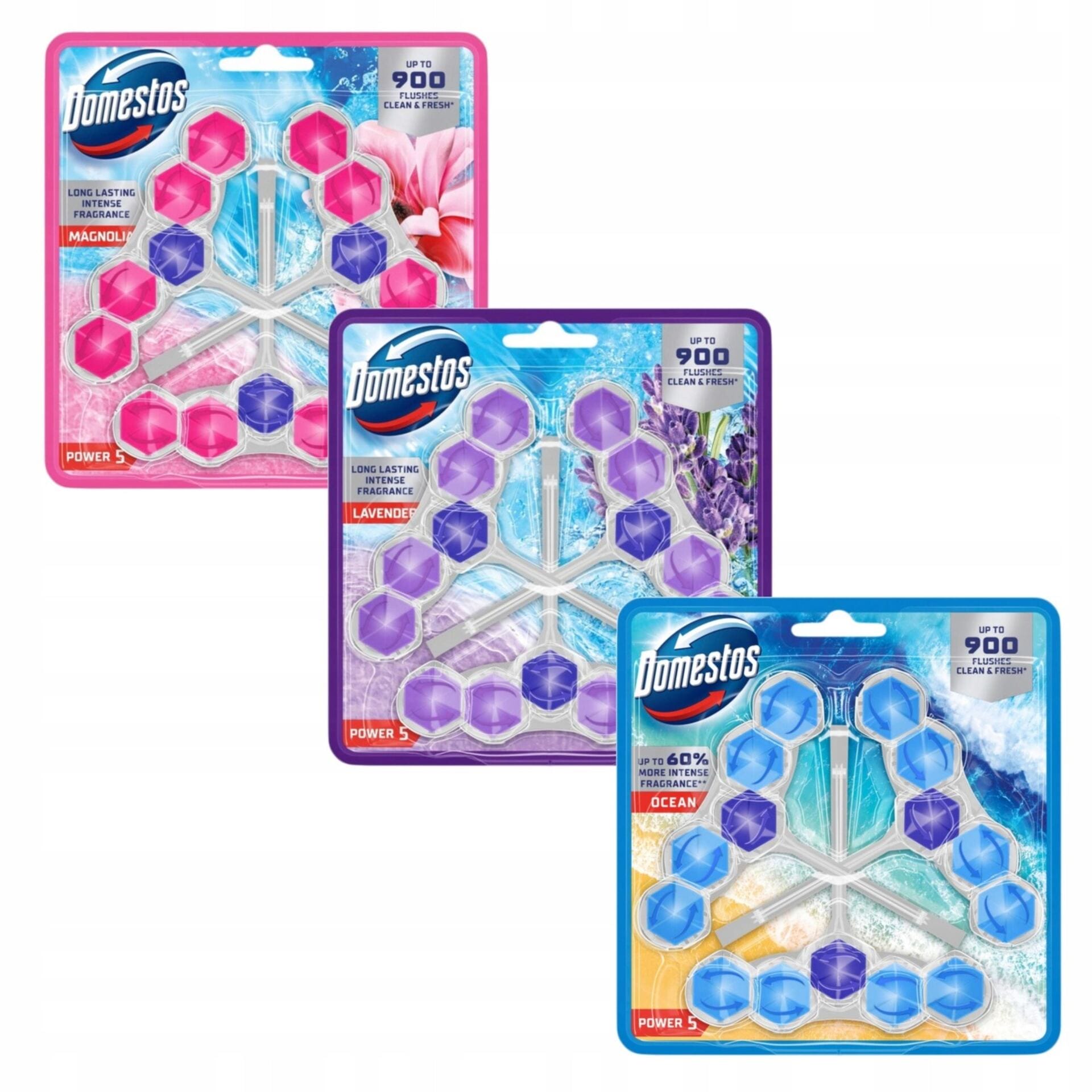 DOMESTOS KOSTKA TOALETOWA ZAWIESZKA DO WC POWER 5 P5 MIX 9x50g