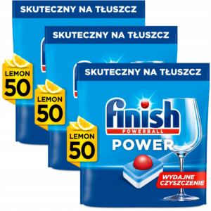 Finish Zestaw Power Tabletki do Zmywarki Zapach Lemon Cytryna 150 Sztuk