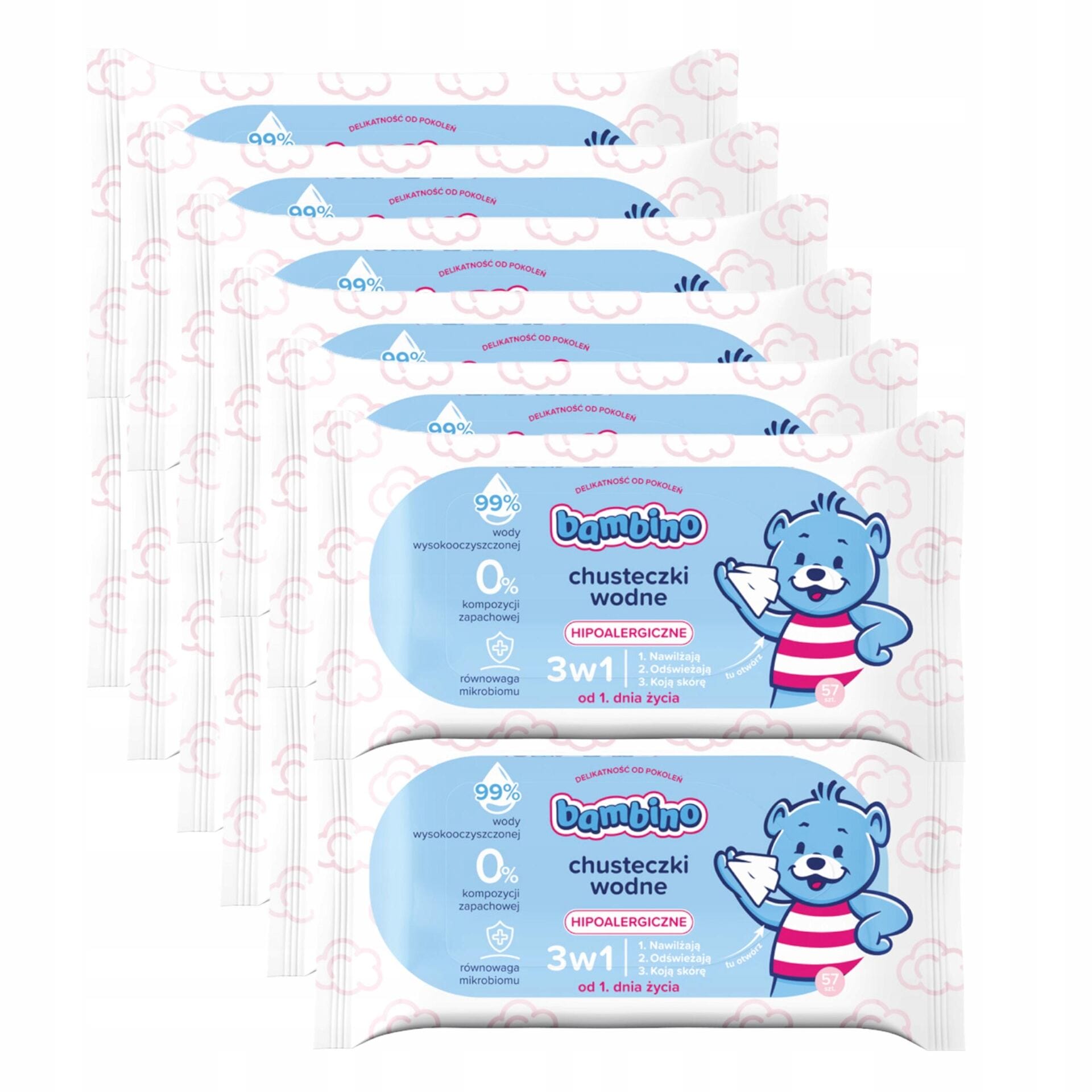 Chusteczki nawilżane bezzapachowe BAMBINO 12x57