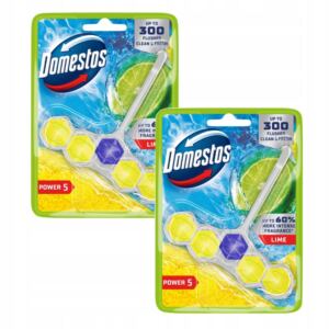 DOMESTOS KOSTKA TOALETOWA ZAWIESZKA DO WC POWER 5 P5 LIME 2x50g