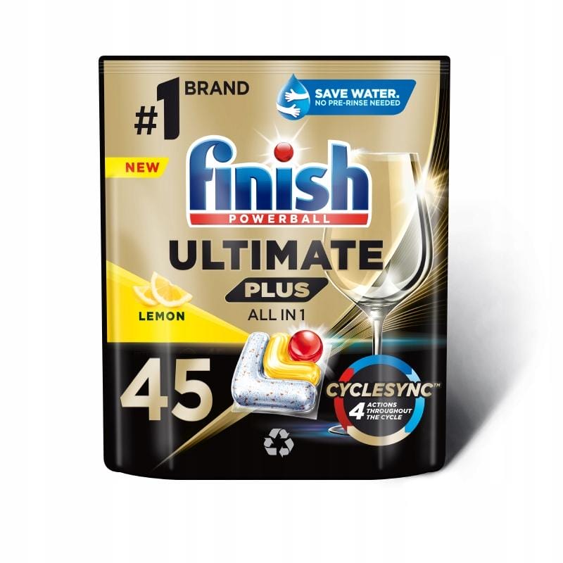 Finish Zestaw Ultimate Plus All-in-1 Kapsułki do Zmywarki Lemon 90 Sztuk - obrazek 2