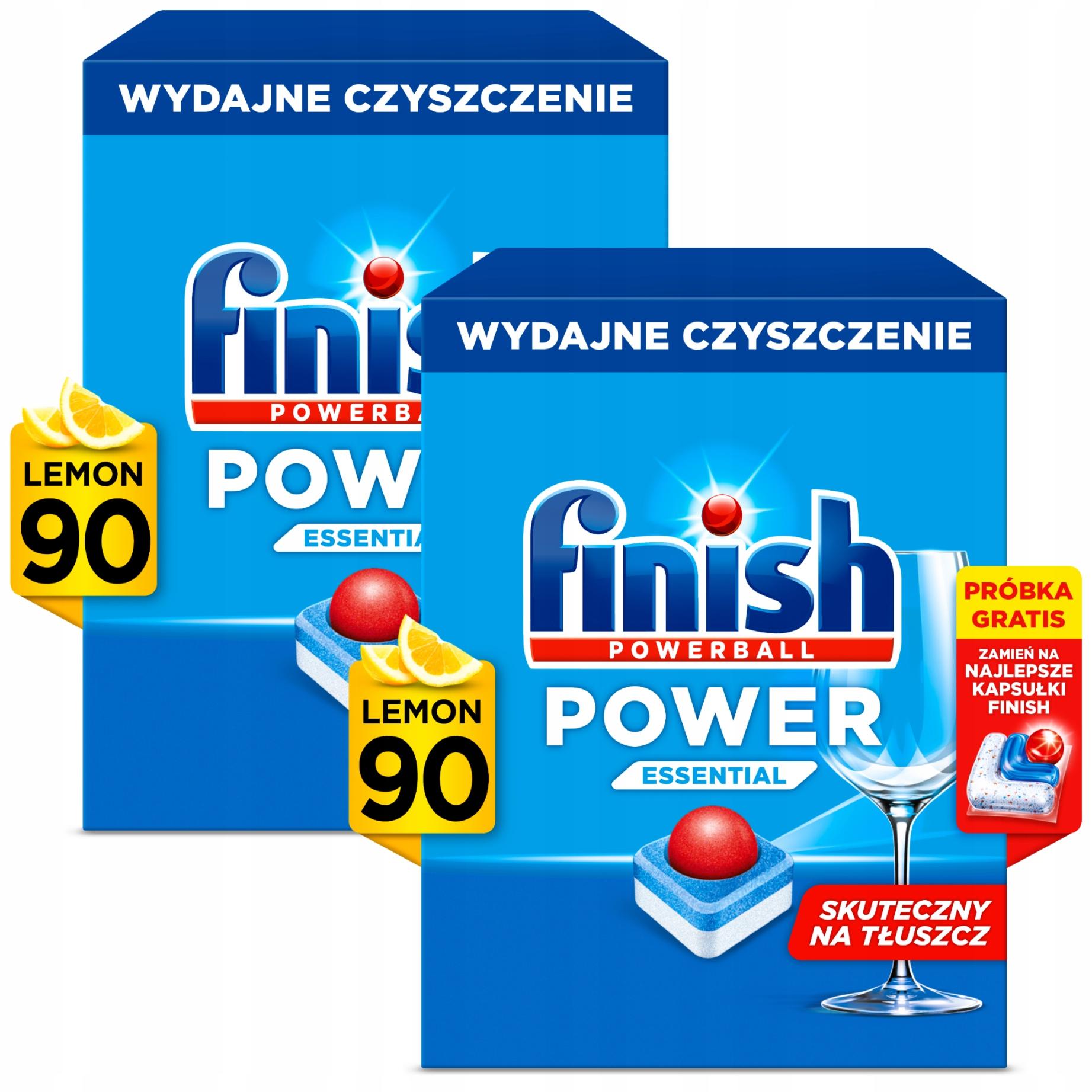 FINISH Zestaw Tabletki Do Zmywarki Power Essential 180 Zapach Lemon Cytryna