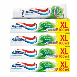 AQUAFRESH ZESTAW MILD AND MINTY PASTA DO MYCIA ZĘBÓW ŚWIEŻY SMAK 100 ML X4